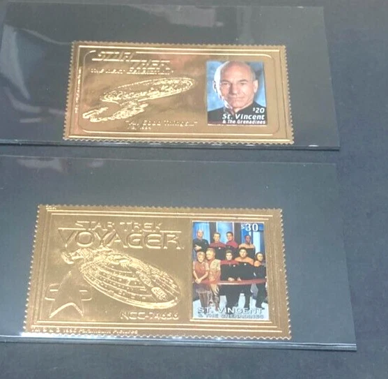 SELLOS DE LÁMINA DE ORO KAPPYS ST. VINCENT & GRANADINES STAR TREK 2 DIFERENTES SM142 Foto 1 de 1