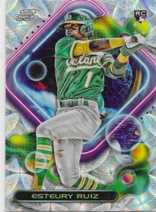 2023 Topps Cosmic Chrome NUCLEUS REFRACTOR Esteury Ruiz #163 *ROOKIE* Athletics - Picture 1 of 2