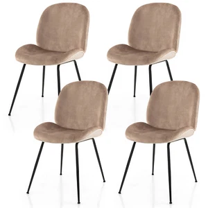 Dining Chair Set of 4 Modern Upholstered Velvet Accent Leisure Chair Kitchen - Picture 1 of 6