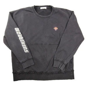 Sushi Radio Jumper Men's Size Large Black Long Sleeve Embroidered Casual Comfy - Picture 1 of 12