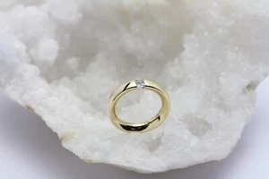Anillo/anillo Bunz oro amarillo 18k 1 princesa brillante aprox. 0,28ct. T. 50 9g - Imagen 1 de 5