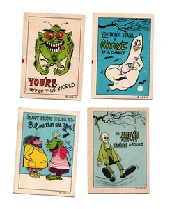 1960s FUNNY MONSTERS L.M. Becker Co Candy Card Lot vtg rare LOW GRADE - Picture 1 of 2