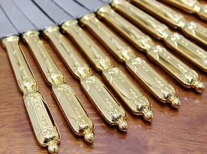 12 cuchillos de postre plato de oro SFAM Chambly VOLGA RUSO 17 cm cuchillo dorado - Imagen 1 de 12