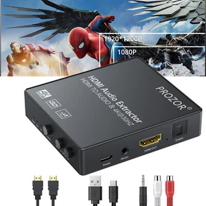 HDMI Audio Extractor with Volume Control &3.5mm Stereo Audio Support 4K 3D 1080P - Picture 1 of 8
