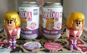 Prince Adam Metallic Chase + Common Funko Soda Cans Masters Of The Universe 2021 - Picture 1 of 7
