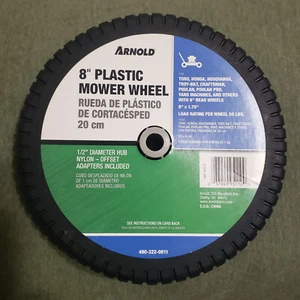 New Arnold 8" Plastic Wheel Universal fits 8 X 1.75 & 1/2 Hub Walk-Behind Mower - Picture 1 of 5