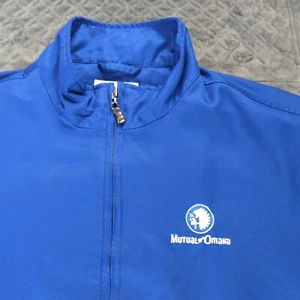Mutual of Omaha Jacket Golf Cutter & Buck Full Zip Blue Long Sleeve Men Medium - Picture 1 of 12