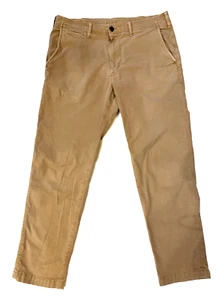 American Eagle Pants Mens 34x29 Tan Khaki Chino Original Straight Faded Distress - Picture 1 of 20