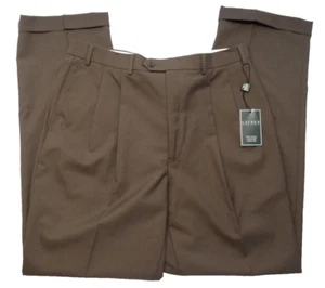 Pantalón de vestir plisado Ralph Lauren LRL 36x34 100 % lana comodidad total dañado nuevo con etiquetas - Imagen 1 de 22