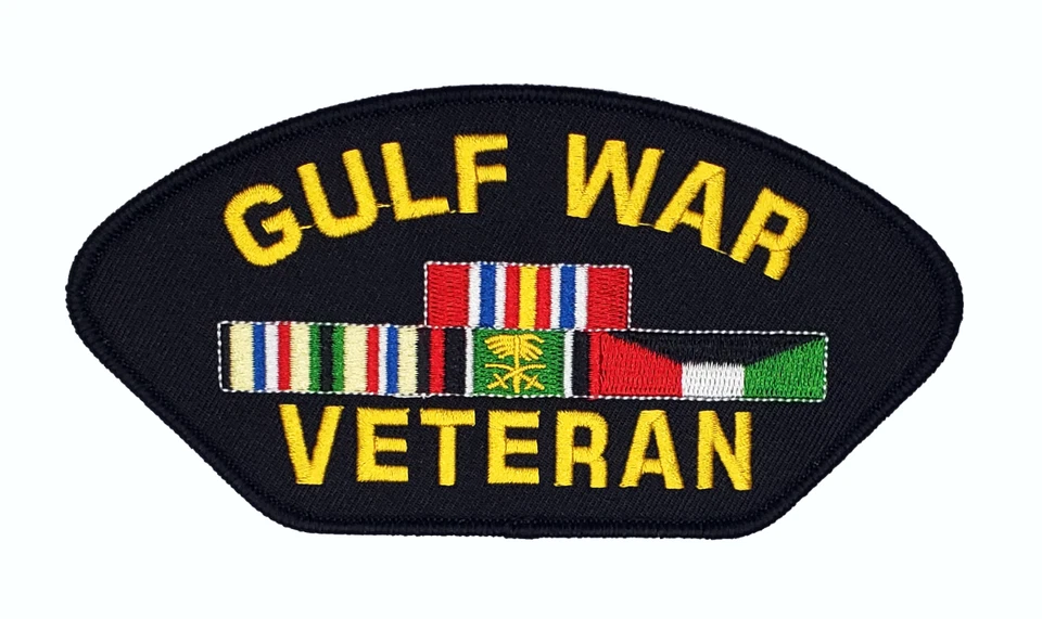 GULF WAR VETERAN with SERVICE RIBBONS PATCH - Color - Veteran Owned Business - Image 1 of 1