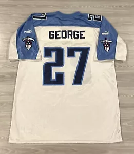 Puma Vintage anni 90 Tennessee Titans Eddie George #27 maglia blu uomo taglia XL - Foto 1 di 7