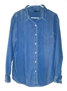 Gloria Vanderbilt Medium Blue Cotton Denim Jeanshemd Jacke - L - Bild 1 von 2