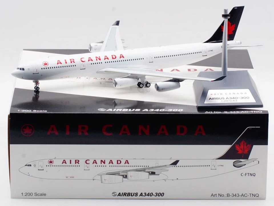 WB MODELS 1/200 A340-313 AIR CANADA C-FTNQ WITH STAND B-343AC-TNQ - Image 1 of 1