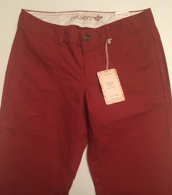 Dockers брюки женщин размер 4 красный хлопок общего назначения брюки прямой узкий Chino новый с Ярлыками - Изображение 1 из 4