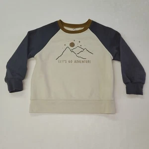 Rylee + Cru Sweatshirt Kids 4-5 Years Cotton Terry Raglan Let's Go Adventure - Picture 1 of 8