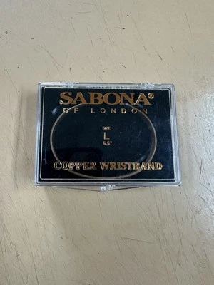 "Pulsera brazalete brazalete de cobre Sabona of London talla L 6,5"" con estuche" Foto 1 de 4