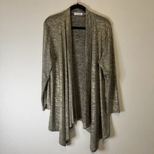 Calvin Klein Damen Cardigan vorne offen Langarm drapiert 2X metallic gold - Bild 1 von 7