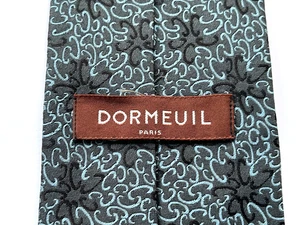 DORMEUIL Silk Tie Black And Turquoise Patterned - Picture 1 of 3