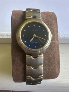 Lorus Unisex Watch 35mm Two-Tone Gold Silver Blue Dial – New Battery – 7.25" Ban - Picture 1 of 10