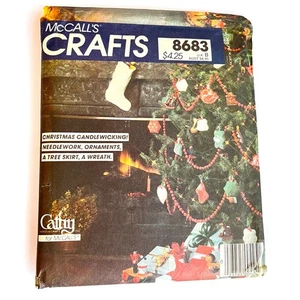 McCall's 8683 Christmas Candlewicking Needlework Ornaments, Tree Skirt, Wreath - Picture 1 of 4