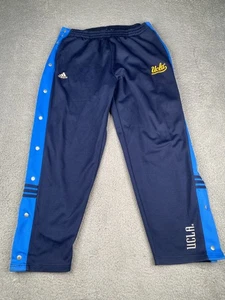 Vintage UCLA Bruins Adidas Basketball Pants Mens Large Blue Breakaway Warm Up - Picture 1 of 19