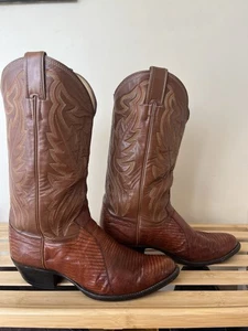 Justin USA Stiefel ORIGINAL TEJU LIZARD Carmel 8303 Größe 9 E spektakulär! - Bild 1 von 9