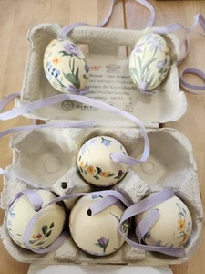 Handpainted Real Hanging Eggshells Made in Austria 6+ Piece Carton Easter - Picture 1 of 15