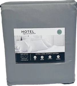 Hotel Signature 6-teiliges Split King Laken grau Set 100 % Baumwolle 800 Fäden - Bild 1 von 2