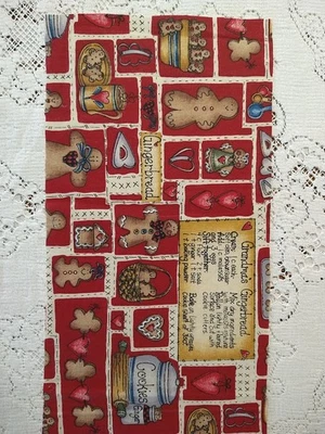 REMANENTE Pan de Jengibre Niños Receta Hornear Dianna Marcum Marcus Bros Tela de Algodón Foto 1 de 3