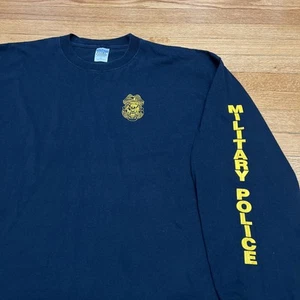 Camisa Vintage Años 90 Policía Militar de Estados Unidos XXL Negra Manga Larga - Imagen 1 de 4