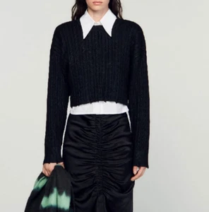 Sandro Women's Sweater Size 1 FR / S Cropped Knit SFPPU01976 RRP: 215 EUR - Picture 1 of 10