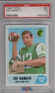 1968 Topps #65 Joe Namath Jets eBay autenticado PSA 7 - Imagen 1 de 2