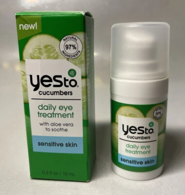 Yes To Cucumbers Daily Eye Treatment W/ Aloe ~ Sensitive Skin 0.5 Fl Oz New - Image 1 of 4