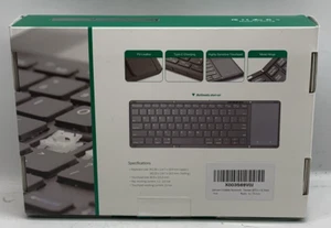 Full-size Folding Wireless Keyboard w/Touchpad Windows/IOS/MacOS/Android Black - Picture 1 of 7