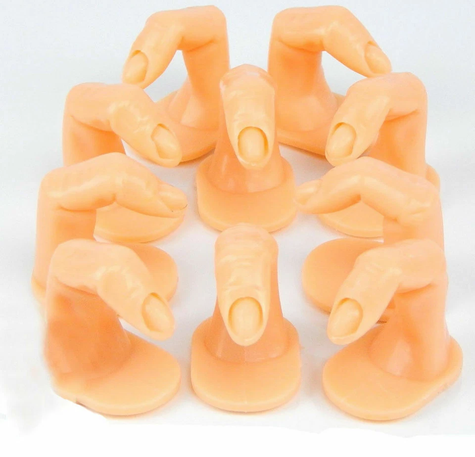 Dedo de práctica en uñas - dedo ranurado (paquete de 10) Foto 1 de 1