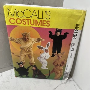 McCall's M6106 Kinder Tier Kostüme Größen 3-4-5 UNGESCHNITTEN NEU - Bild 1 von 3