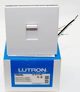Interruptor atenuador grande de un solo polo Lutron Nova® 277 V 20 lámparas NF-20-277-WH - Imagen 1 de 5