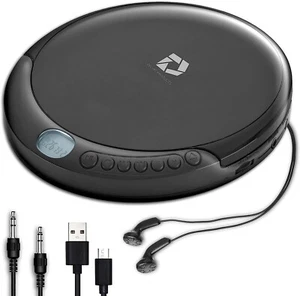 AUX USB CD Player Portable w 60 Sec Anti Skip Stereo Earbuds Incl Aux AC - Picture 1 of 7