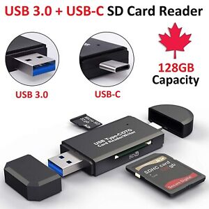 USB 3.0 SD Card Reader with USB Type C Memory Micro Adapter For TF SDXC SDHC MMC