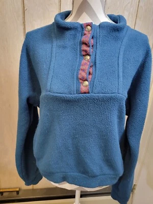 Vintage EMS adult medium fleece 1/4 snap up dark teal - Image 1 of 4