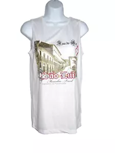 NEU - Brazil weißes grafisches Tanktop Größe Small - Bild 1 von 2