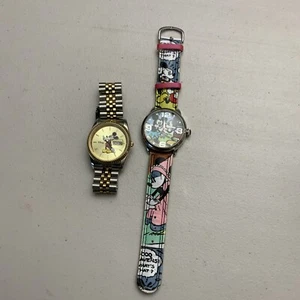 Par de relojes Disney Mickey Mouse reloj Minnie Mouse usado piezas coleccionables - Imagen 1 de 4