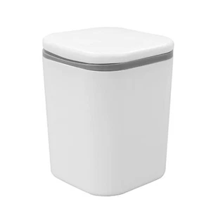 White Plastic 0.5 Gallon Tiny Trash Can Desktop Mini Waste Bin - Picture 1 of 7
