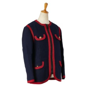 GUCCI Tiger Cat Button No-collar jacket, zip-up, size: 44 545460 Women 【Us... - Picture 1 of 10