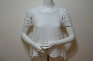 Everleigh Women's White Short Sleeve Lace Blouse Top Size Extra Small (XS) - Picture 1 of 8