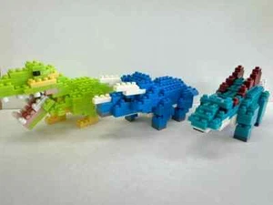 PETIT BLOCK Dinosaur Set – Tyrannosaurus, Triceratops, Stegosaurus – Made in Jap - Picture 1 of 7