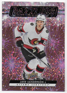 2023-24 Upper Deck Dazzlers Pink #DZ35 Jake Sanderson - Ottawa Senators