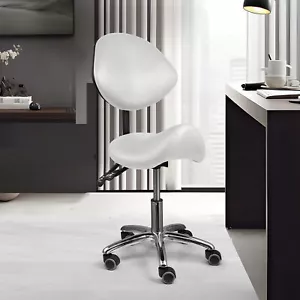 Adjustable Ergonomic Saddle Stool Hydraulic Swivel Rolling Saddle Chair - Picture 1 of 14