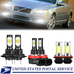 For Volvo S80 2007-2013 Xenon White LED Headlight Fog Light Bulbs Conversion Kit - Picture 1 of 12