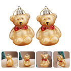  2 Pcs Decorative The Tote Bag Mini Gold Handbag Glass Bear Pendant Baby